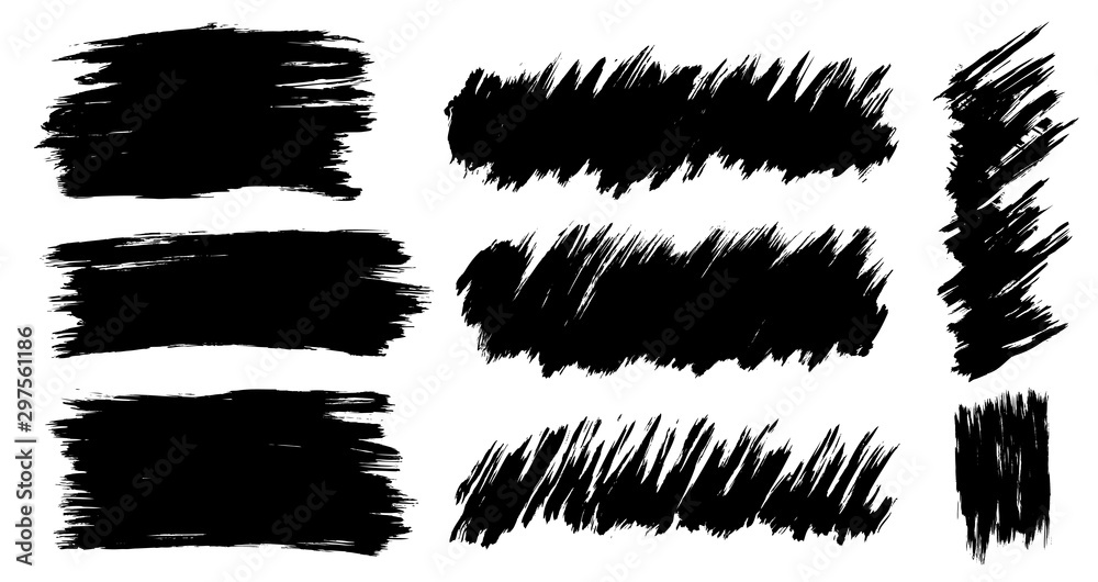 Brush strokes templates, vector grunge paintbrush set Brush strokes templates, vector grunge paintbrush set