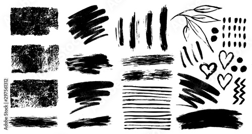 Brush strokes templates,  vector grunge paintbrush set