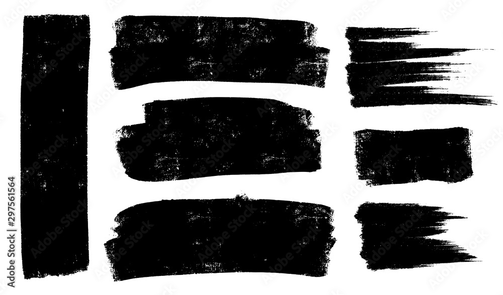 Brush strokes templates,  vector grunge paintbrush set
