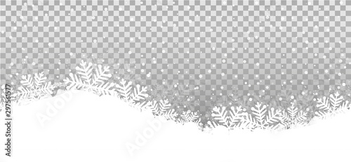 Tranparent Hintergrund Winterlandschaft Schneeflocken Isoliert Vektor Illustration photo