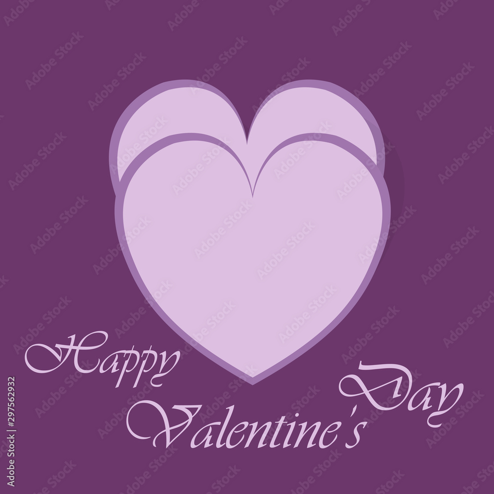 Happy Valentines day greeting card, vector illustration. Beautiful love.