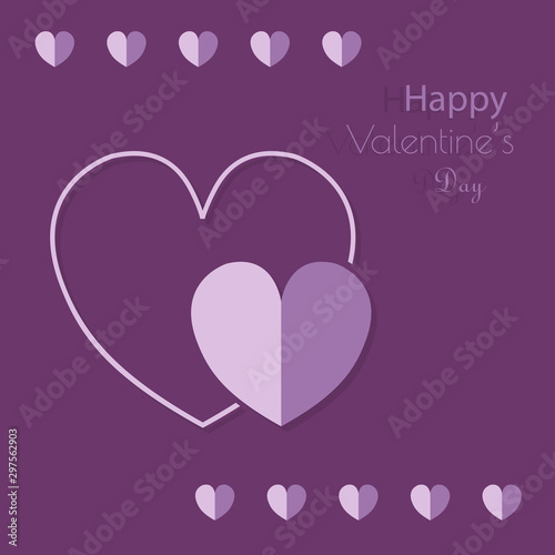Happy Valentines day greeting card  vector illustration. Beautiful love.