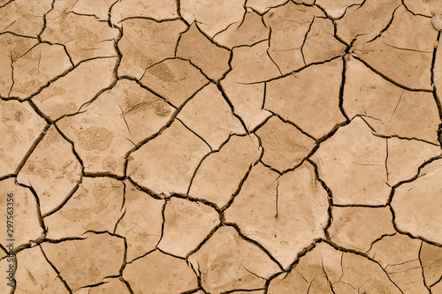 Dry cracked earth as a background close-up. Environmental disaster. Drought.