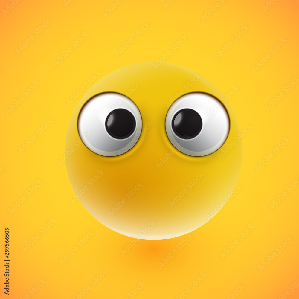 Yellow high-detailed emoticon face, vector illustration Yellow high-detailed emoticon face, vector illustration