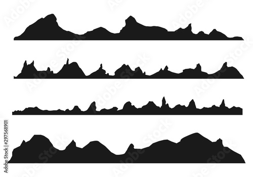 panoramic silhouettes mountains