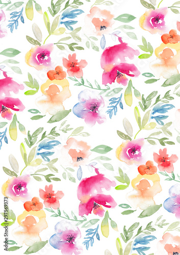 Organic Floral Pattern Painted 