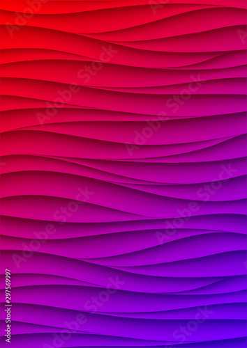 Minimal fluid covers design wall panel. Halftone colorful realistic 3d relief wave design. Future liquid modern interior gypsum stucco relievo patterns background set.