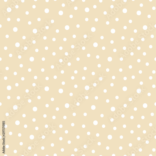 Cute beige seamless pattern background with dots, confetti.
