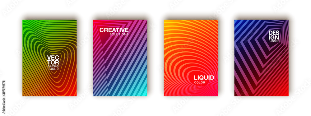 Colorful mosaic covers design. Minimal geometric pattern gradients. Colorful mosaic covers design. Minimal geometric pattern gradients.