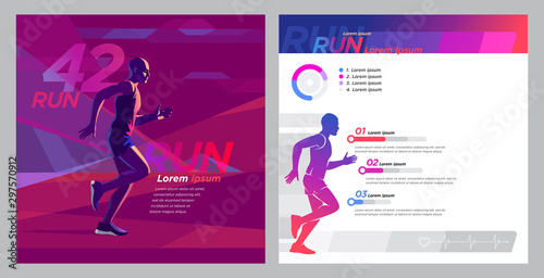 Runner marathon design blank_Square booklet set