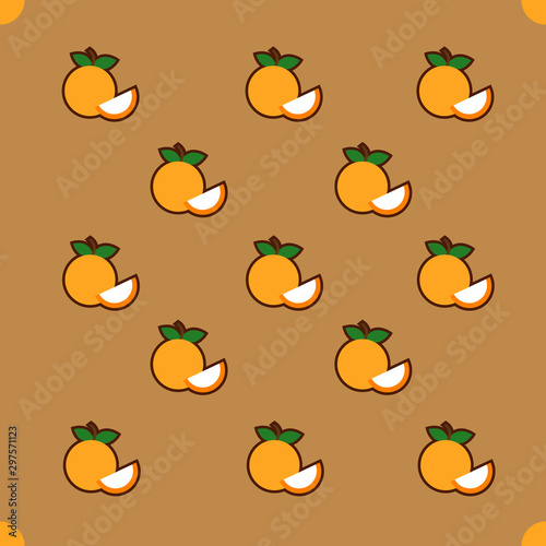 Orange pattern on brown background