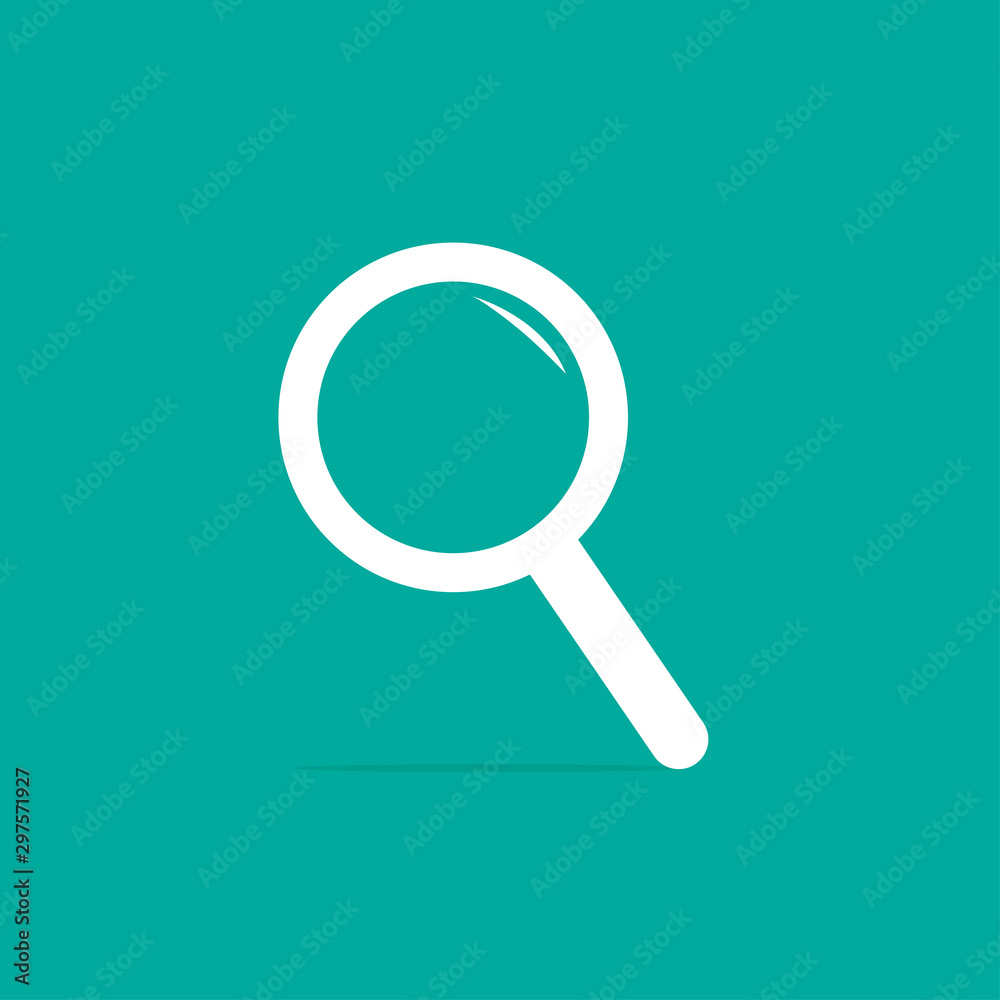 White lens flat icon with shadow White lens flat icon with shadow