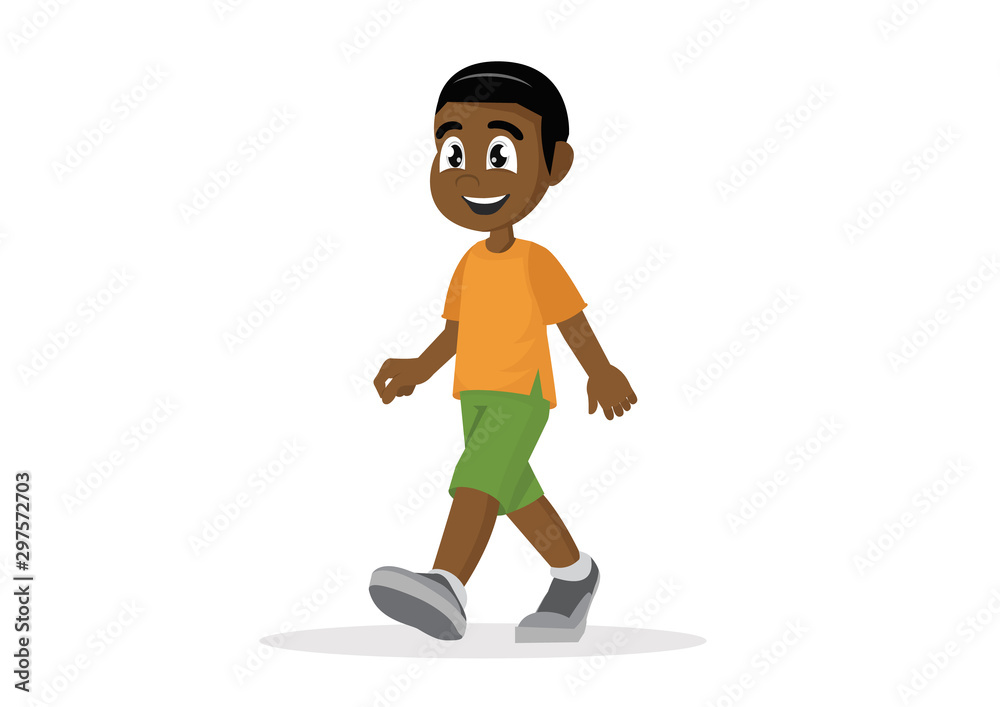 African Boy walking. African Boy walking.