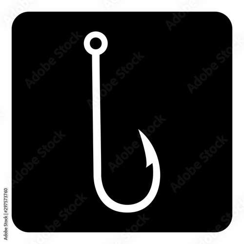 A black and white Fish hook icon