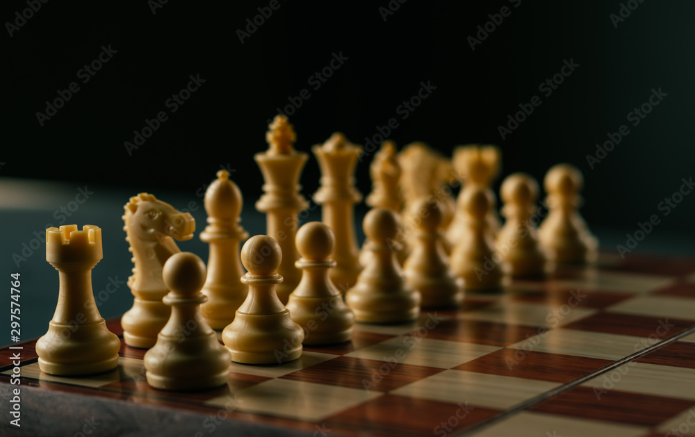 business and strategy concept, chess board game in vintage color tone effect business and strategy concept, chess board game in vintage color tone effect