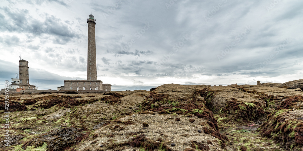 Obraz premium panorama view of the Gatteville lighthouse on the Normandy coast