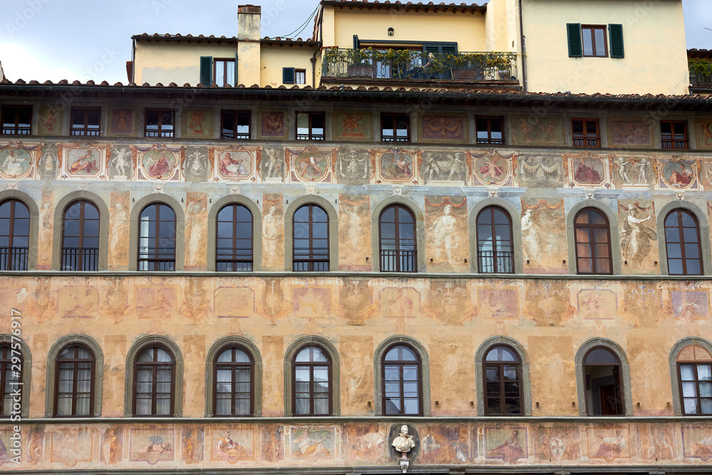 Ancient famous building in Florence in Piazza Santa Croce