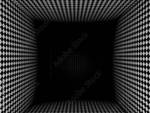 Abstract modern architectural background interior design open space 3D renderings