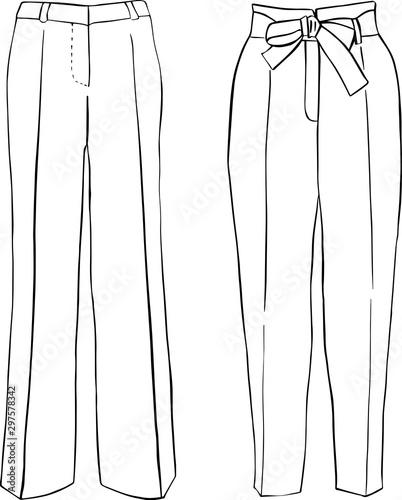 Vector illustration of women's pants.