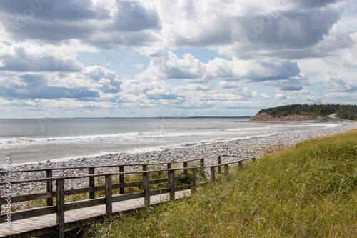 Boardwalk at Lawrencetown Beach Provincial Park  Nova Scotia  Canada