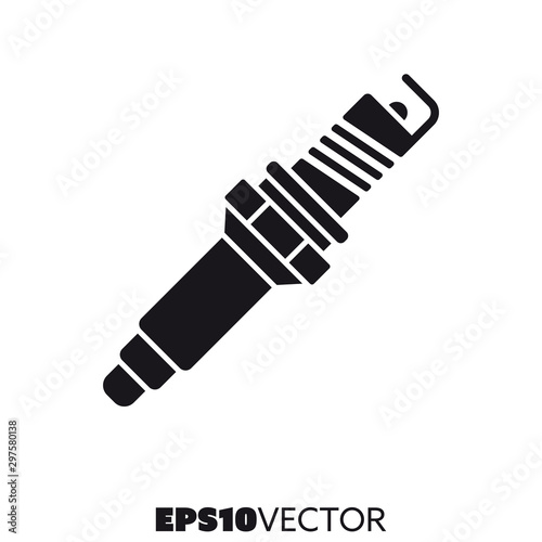 Spark plug vector glyph icon