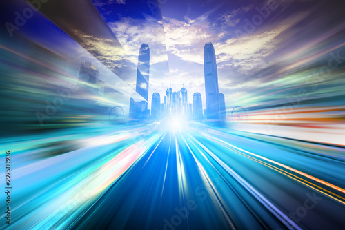 Tableau sur toile Hong Kong City Nightscape