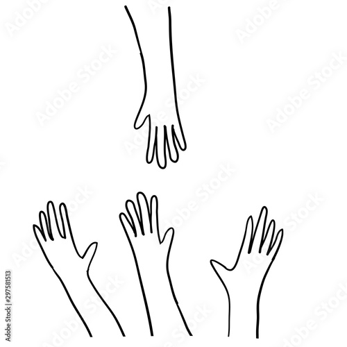 doodle hand illustration symbol for care and charity illustration vector