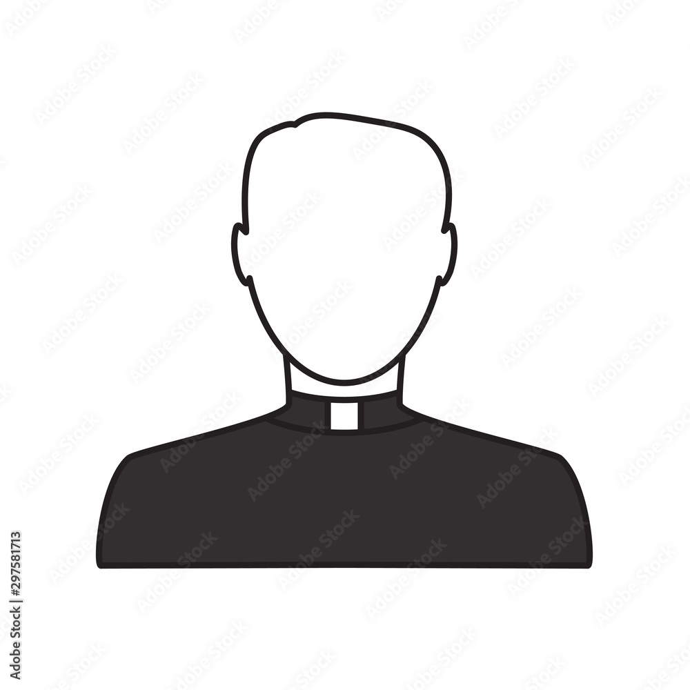 catholic priest avatar icon- vector illustration