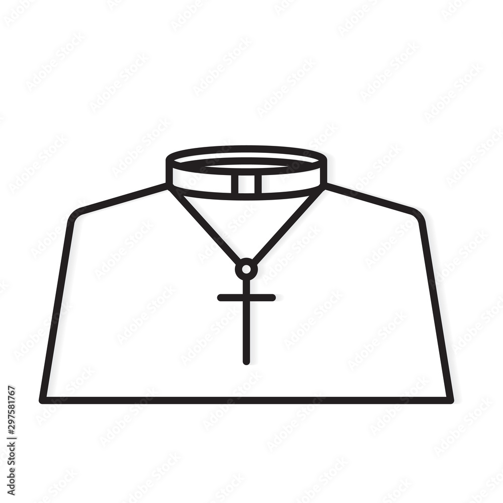 catholic priest dress icon- vector illustration