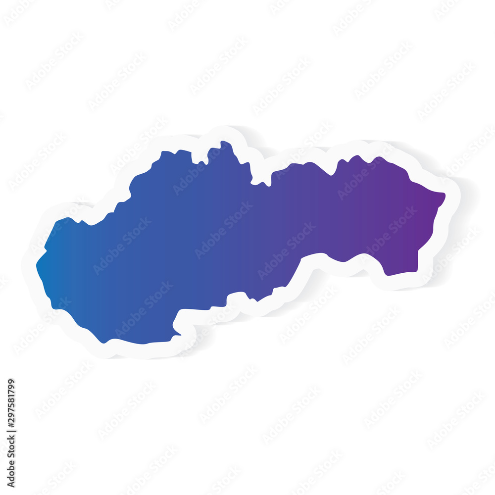 gradient Slovakia map- vector illustration gradient Slovakia map- vector illustration