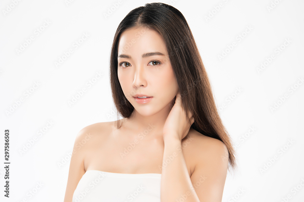 Beautiful Asian young woman touching soft cheek and smile with clean and fresh skin. Happiness and cheerful with, isolated on white background, Beauty and Cosmetics Concept, Beautiful Asian young woman touching soft cheek and smile with clean and fresh skin. Happiness and cheerful with, isolated on white background, Beauty and Cosmetics Concept,