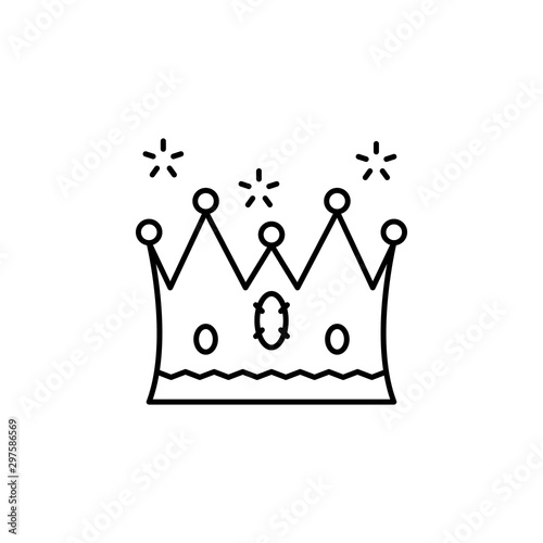 Crown icon. Simple line, outline vector of winning for ui and ux, website or mob