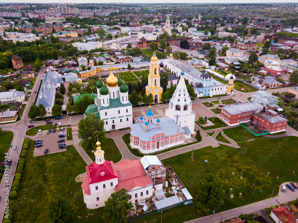 View from drone of Kolomna with Kremlin Stock Photo | Adobe Stock