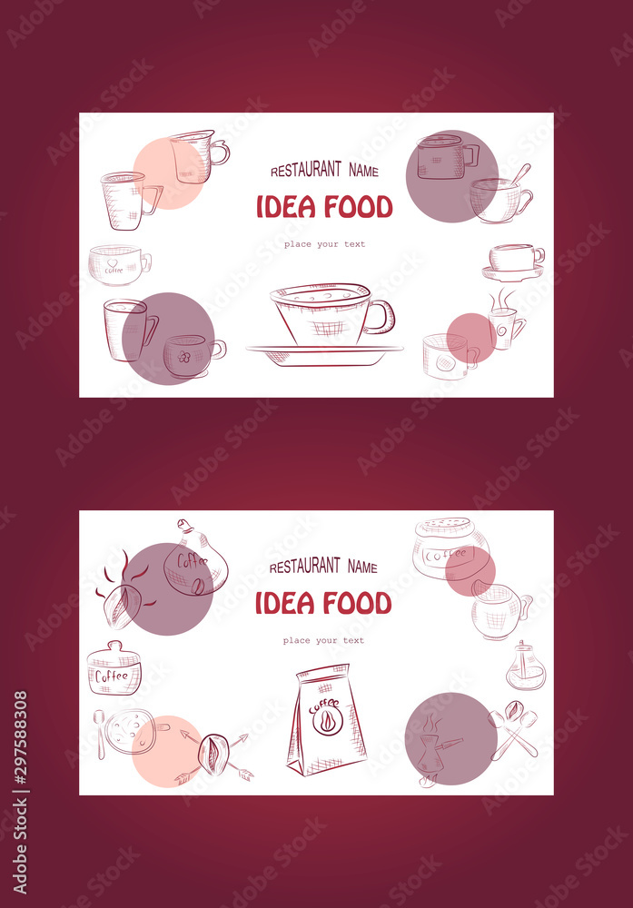 Set of doodle hand drawn sketches isolated on chalkboard background. Design elements for cafe menu or coffee shop.