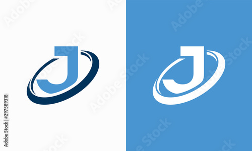 Simple Shield Letter J logo designs, J initial Shield Planet Circle logo symbol icon template