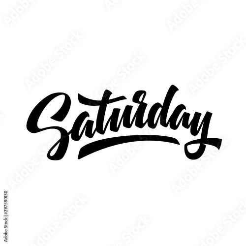 Saturday. Brush pen modern calligraphy. Vector illustration. photo