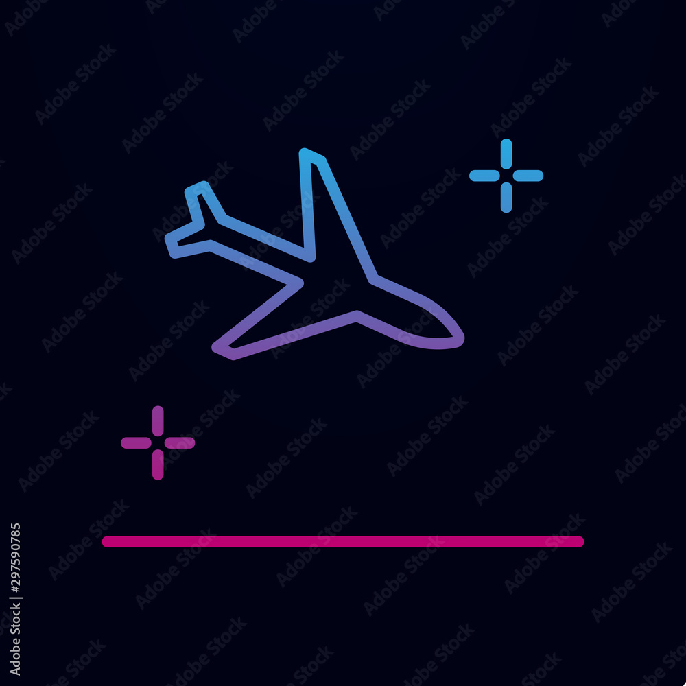 Landing, airplane, airport nolan icon. Simple thin line, outline vector of airport icons for ui and ux, website or mobile application