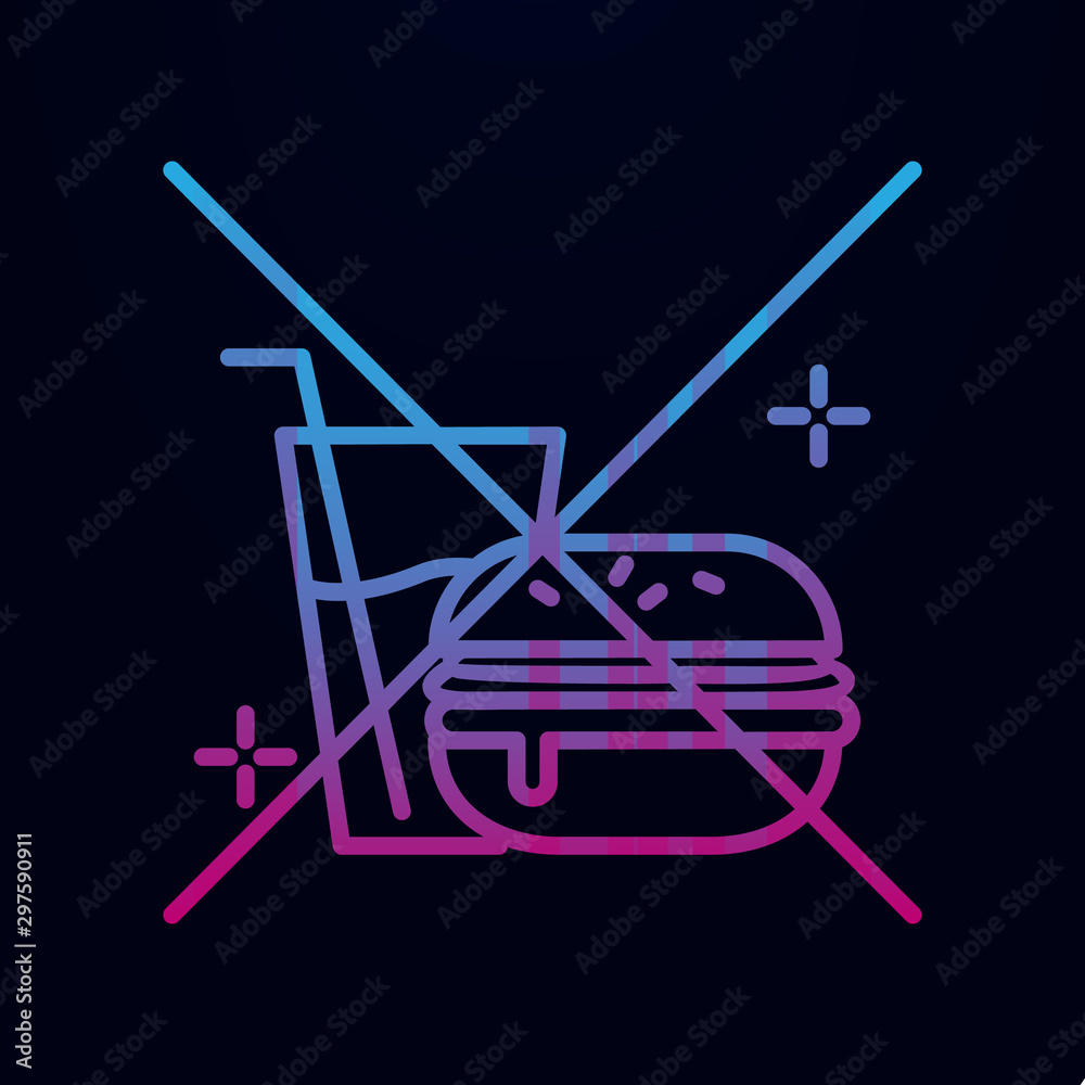 No foods, airplane, airport nolan icon. Simple thin line, outline vector of airport icons for ui and ux, website or mobile application No foods, airplane, airport nolan icon. Simple thin line, outline vector of airport icons for ui and ux, website or mobile application