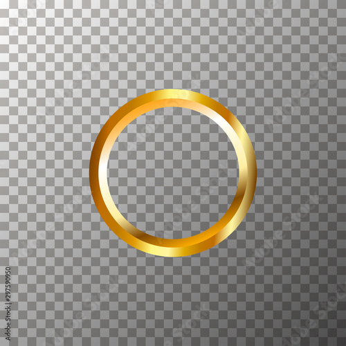 Golden ring on the transparent background Vector