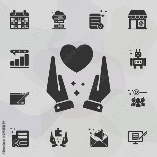 Online marketing, outreach icon. Universal set of online marketing for website design and development, app development