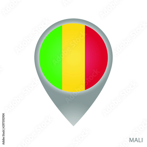 Free Download Map pointer with flag of Mali. Colorful pointer icon for map. Vector Illustration. - GFXLoad
