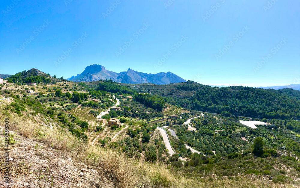 Beautiful mountains and valleys of northern Costa Blanca in Spain