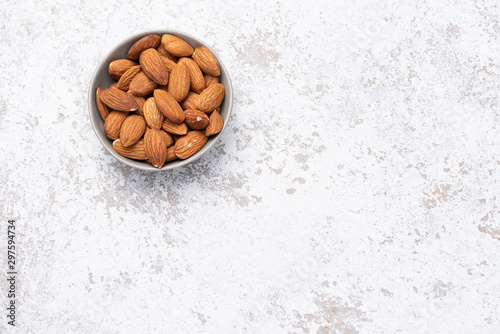 almond in bowl food background