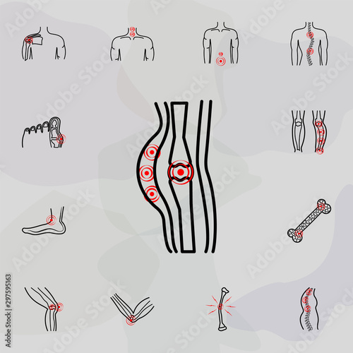 soft-tissue injuries , pain icon. Universal set of plastic surgery, epilation for website design and development, app development