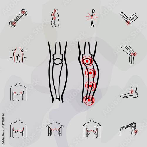 paget's disease, pain icon. Universal set of plastic surgery, epilation for website design and development, app development