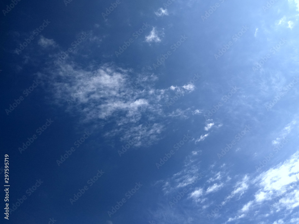 photo of blue sky with white clouds on a summer day