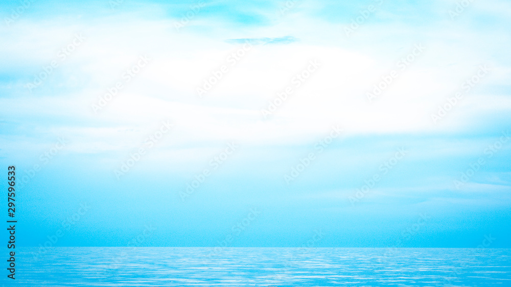 beautiful seascape sea horizon and blue sky, natural photo background - I