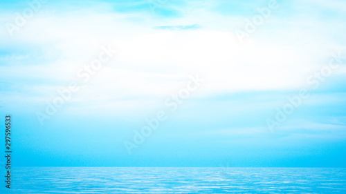 beautiful seascape sea horizon and blue sky, natural photo background - I © Parichart