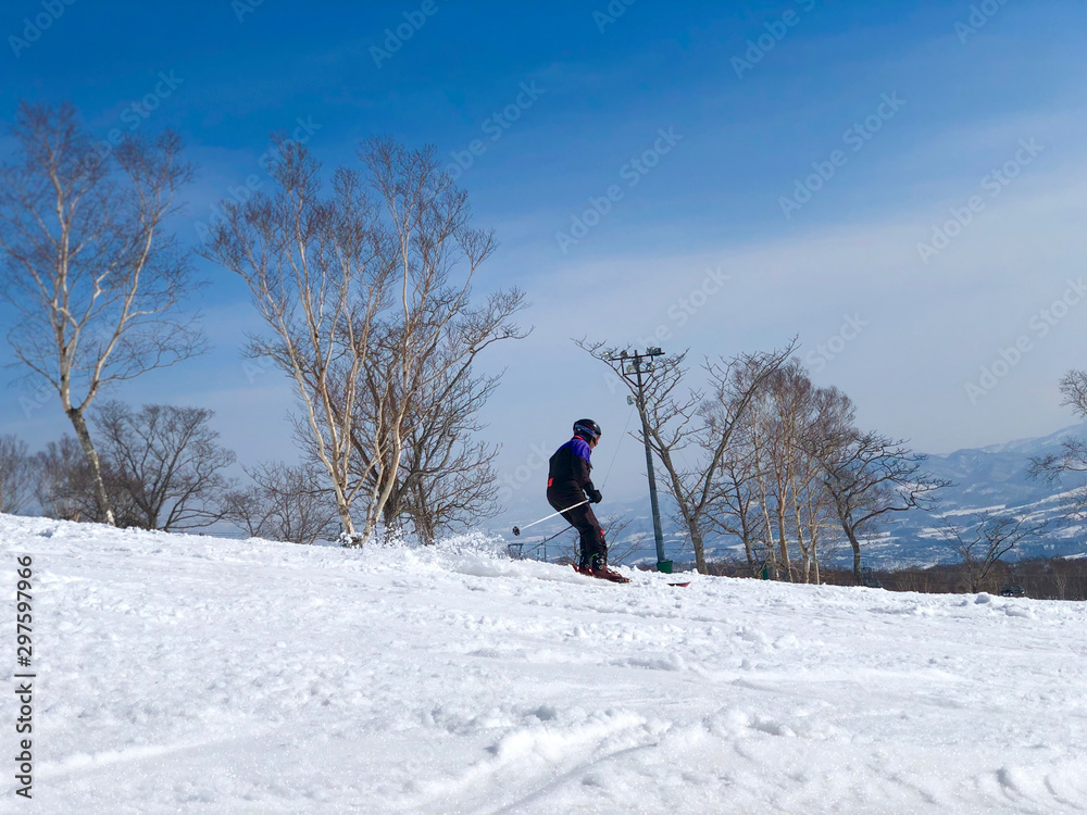 The ski slope of Niseko Mt. Resort Grand Hirafu at Niseko, Hokkaido,Japan