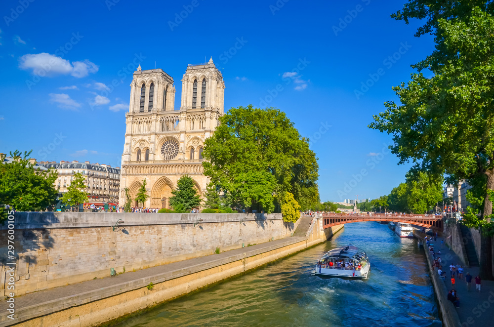 Famous cathedral Notre Dame de Paris in Paris, France.